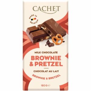Молочний шоколад Cachet Brownie&Pretzel 180г  (15/ящ)