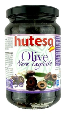 Оливки чорні різані Hutesa Nere Tagliate 350г