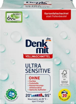 Дитячий гіпоалергенний порошок DenkMit Ultra Sensetive 1.35кг на 20 прань