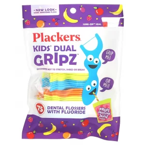 Дитячі зубочистки з фтором та ниткою Plackers Grips 75 шт кольорові
