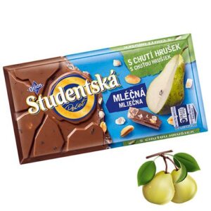 Шоколадка молочка Studentska Pecet 180г з грушевим желе