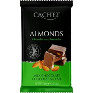 Молочний шоколад з мигдалем Cachet 300г (12/ящ)