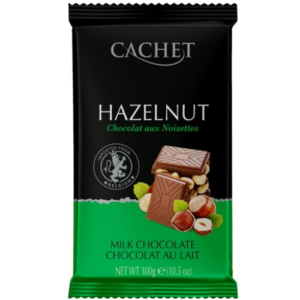 Молочний шоколад з лісовим горіхом Cachet 300г (12/ящ)