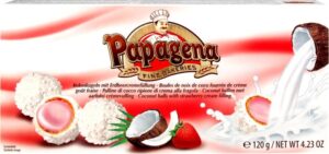 Вафельні кульки Papagena 120г з полуницею (18/ящ)