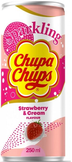 Напій газований Chupa Chups Strawberry Cream 250мл полуничний крем