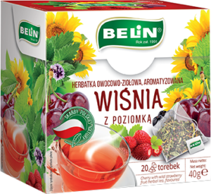 Чай в пірамідках Belin Wisnia z poziomka вишня-суниця 20 пакетів
