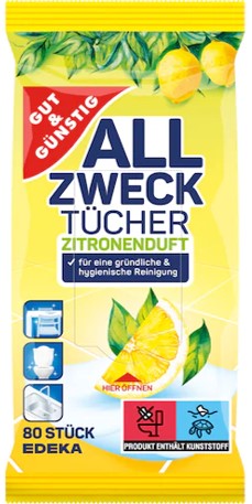 Універсальні вологі серветки для прибирання G&G Allzwecktucher 80шт (6/ящ) 4311501684061
