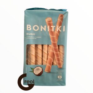 Вафельні трубочки Bonitki rurki 280г з кокосовою начинкою