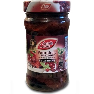 В'ялені томати Sottile Gusto  w oleju z żurawiną 270г з журавлиною