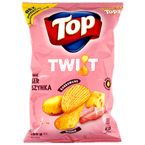 Чіпси Top Twist 150г з сиром та беконом