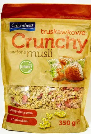 Мюслі  Crownfield Crunchy  з полуницею 350 г