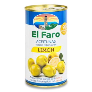 Оливки El Faro Limon з лимоном ж/б 350г 8410813211630