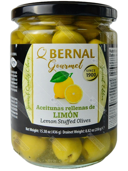 Оливки Bernal фаршировані пастою лимона, 436 г (5126)