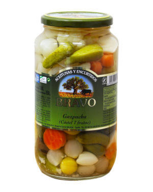 Оливки гіганти Bravo Gaspacha (коктейль сім овочів), 1000г (6 шт/ящ) (0848)