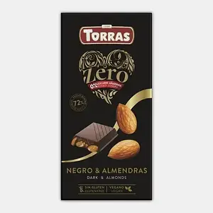 Шоколад без цукру Torras Zero з мигдалем, 150 г