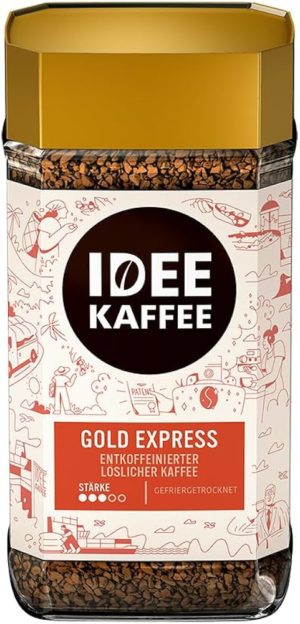 Кава розчинна IDEE Kaffee Gold express entkoffeiniert, 200 г (6 шт/ящ)