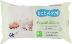 Вологі дитячі серветки Babylove Feuchttucher 80шт (зелені)