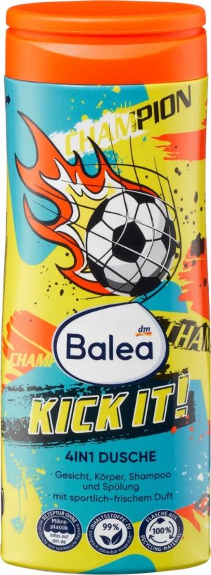 Дитячий шампунь-гель для душу 4в1 Balea Kick It 300мл