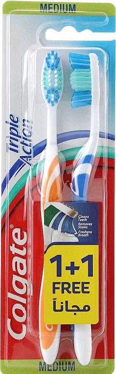 Зубна щітка Colgate Triple Action Medium 2шт (12/ящ)