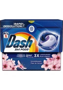 Універсальні капсули для прання Dash Fleur de Cerisier 16шт (4/ящ)