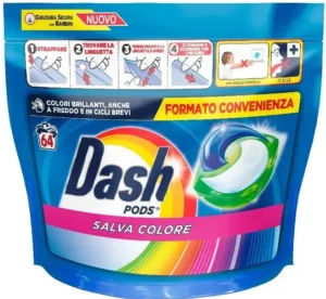 Капсули для кольорового прання Dash 5в1 Salva Colore 64шт Італія (3/ящ)