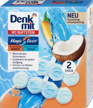 Блок для унітазу Denkmit Magic Twist Kokos Mango 2шт (7/ящ)