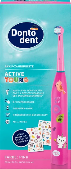 Електрична зубна щітка для дітей Dontodent Active Young (рожева)