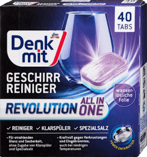 Таблетки для посудоитйної машини DenkMit Revolution 40шт 4066447793154