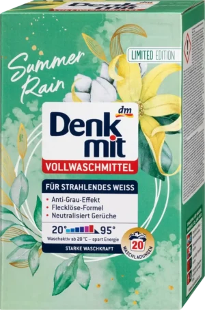 Пральний порошок для білого Denkmit Summer Rain 1.35кг на 20 прань (картон)