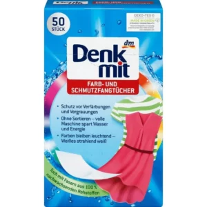 Серветки для прання Denkmit Fahr-und schmutz 3in1 50шт для захисту кольорових речей (10/ящ)
