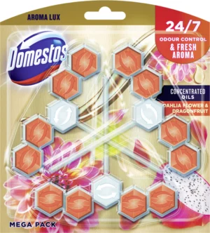 Блок в туалет Domestos Dahlia Flowers 3*55г  3шт (10/ящ)