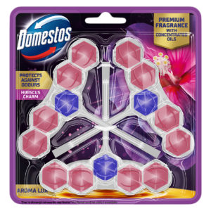 Блок в туалет Domestos Hibiskus 3*55г  3шт (10/ящ)
