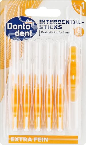 Міжзубні щітки Dontodent interdental-Sticks Extra Fein (оранжеві)