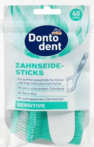 Зубочистки флостік з ниткою Dontodent Zahnseide-Sticks 40шт  дитячі