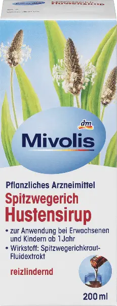 Cироп проти каплю подорожник Mivolis Hustensirup 200мл