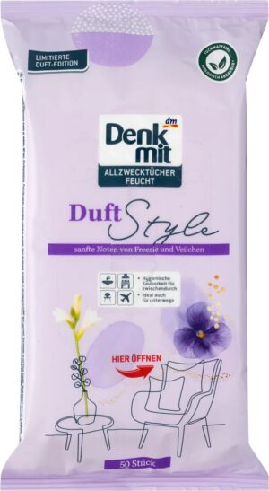 Універсальні серветки для прибирання Denkmit Dufl Style 80шт квіткові