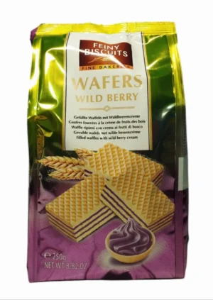 Вафлі Feiny Biscuits Wild Berry з начинкою з лісових ягід 250г (10/ящ)