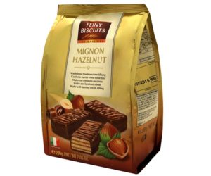 Вафлі Feiny Biscuits Hazelnut з начинкою з лісовим горіхом 200г (10/ящ)