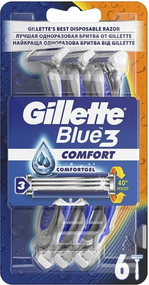 Станки для гоління Gillette Blue 3 Comfort 6шт (6/ящ)