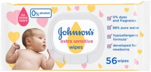Вологі серветки з клапаном Jonson's baby 56шт