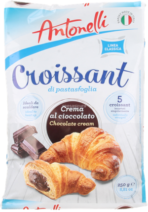 Круасани Antonelli Croissant di pastasfogliа 5*50г 250г з шоколадним кремом