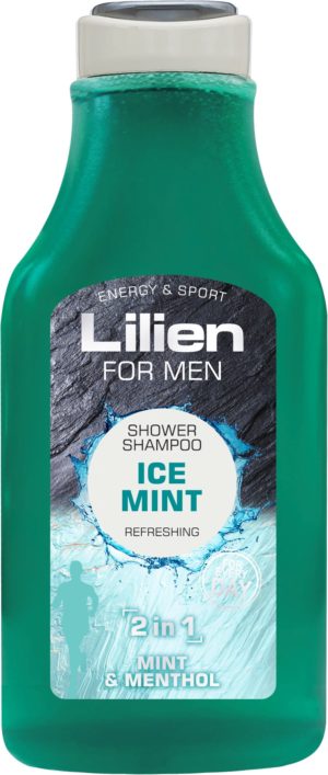 Чоловічий шампунь-гель для душу Lilien 2в1 Ice Mint 350мл (12/ящ) 8596048010740
