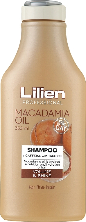 Шампунь для тонкого волосся Lilien Macadamia 350мл (12/ящ) 8596048006996