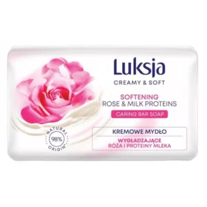 Мило кускове Luksja rose&milk protein троянда та молочні протеїни 90г (12/ ящ)