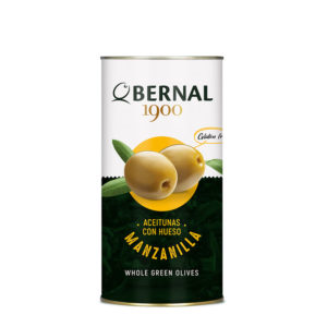 Оливки зелені Bernal Manzanilla без кісточки (ж/б), 300 г. (15 шт/ящ.)