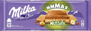Молочний шоколад Milka Nussini 300г з лісовим горіхом та печивом