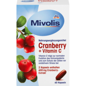 Комплекс вітамінів Mivolis Cranberry+Vitamin C (60 капсул)