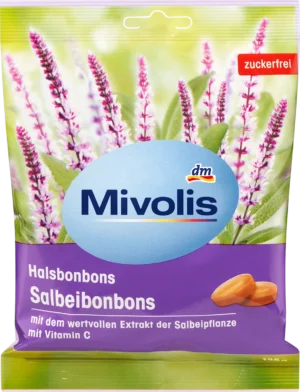 Льодяники від болю в горлі з шавлією Mivolis Halsbonbons Original Schweizer 125г  4058172449093