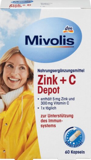 Комплекс вітамінів Mivolis Zink + C (60 кап.)