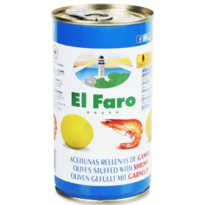 Оливки El Faro Gamba з креветкою ж/б 350г 8410813215140